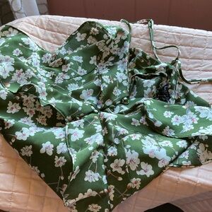 Ruffled Green Cherry Blossom Patterned NASTY GAL Top